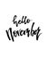 Hello November Autumn brush lettering.