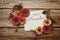 Hello November typography text with flowers on wooden background
