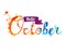 Hello October. Hand written word