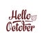 Hello October. Text retail message.