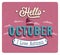 Hello october typographic design.