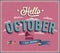 Hello october typographic design.