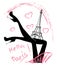 Hello, Paris. Fashion girl near Eiffel Tower