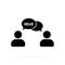 Hello. People talking icon. Dialog icon. Conversation, communication user with speech bubbles. Chat, speak sign, talk icon