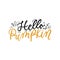 Hello pumpkin lettering inspirational print