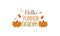 Hello Pumpkin Season Cute Hand Drawn Vector