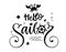 Hello sailor quote. Simple baby shower hand drawn calligraphy style lettering logo phrase.