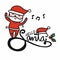 Hello Santa dancing cute cartoon vector illustration doodle style