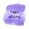 Hello Saturday text on violet watercolor background