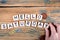 Hello saturday. Wooden letters on the office desk