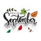 Hello September hand lettering calligraphy