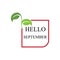 hello september logo vector illustration design template