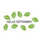 hello september logo vector illustration design template