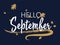 Hello September seasonal calligraphic banner