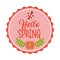 Hello spring floral decoration ladybug flower banner