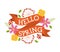 Hello spring floral ladybug flower decoration banner