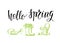 Hello spring green lettering