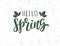 Hello Spring hand sketched typography icon lettering