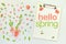 Hello Spring message on clipboard note paper