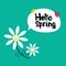 Hello Spring. Retro Funky Cartoon