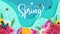 Hello spring text greeting vector design. Spring greeting card with blooming beautiful flowers