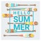 Hello summer background with painted canoe paddle