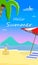 Hello Summer Beach Background with Seascape Flyer
