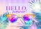 Hello Summer Bright Vector Background with Frame.