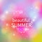 Hello Summer. Color Blurred poster. Vector