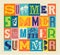 Hello Summer colorful typography poster