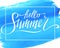 Hello summer, hand whritten watercolor vector lettering