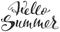 Hello Summer handwritten calligraphy text greeting card