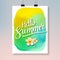 Hello Summer Modern poster design. Colorful summer watercolor flyer or brochure design template