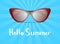 Hello summer poster with glamour sunglasses