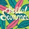 Hello summer poster, lettering with conceptual background