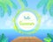 Hello Summer Promotional Poster with Green Palms