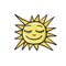 Hello Summer. Smiling funny sun icon