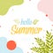 Hello summer square card, vector