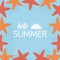 Hello summer travel and vacation starfishes border banner template