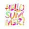 Hello Summer, typographic design on white