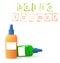 Hello Summer vector illustration with sunscreen bottles