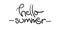 Hello Summer Vector Illustration with Unique Hand Drawn Brush Le