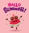 Hello Summer! Watermelon character.
