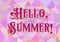 Hello Summer. Welcoming card in harlequin style