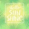 Hello sunshine, hand paint vector lettering on a  abstract tropical palm leaves frame