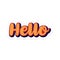 Hello text sticker three dimensional Vector design