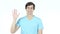 Hello, Waving Hand, Excited Young Casual Man, White Background,Young,,,,