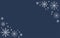 Hello, winter border, snow night. Falling snowflakes on dark blue background. Snowfall vector illustration.