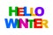 Hello Winter colorful overlapping letters icon â€“ vector