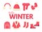 Hello winter flat banner vector template